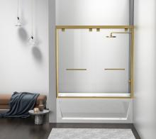 Elegant TD333-6060BGD - Semi-frameless tub door 60 x 60 Brushed Gold