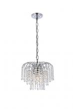 Elegant V6801D14C/RC - Falls 3 light Chrome Pendant Clear Royal Cut Crystal