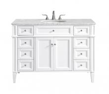 Elegant VF12548WH - 48 In. Single Bathroom Vanity Set in White