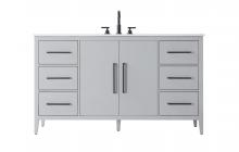 Elegant VF29360GR - 60 Inch Single Bathroom Vanity In Grey