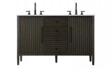 Elegant VF29654DCO - 54 inch Double Bathroom Vanity inChocolate Oak