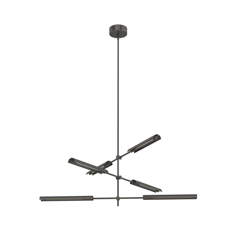 Astrid 6 Head Metal Shade/Urban Bronze LED Multi Pendant