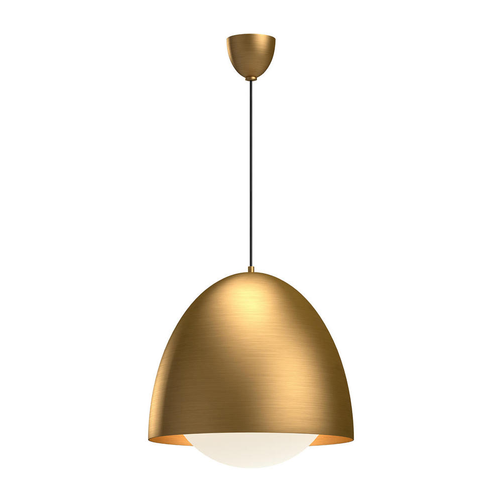 Kenji 20-in Aged Gold/Opal Matte Glass 1 Light Pendant