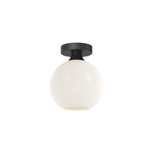 Alora Lighting FM506108MBOP - Castilla 8-in Matte Black/Opal Matte Glass 1 Light Flush Mount