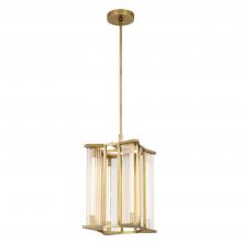 Alora Lighting PD339415VBCR-UNV - Sabre 11-in Ribbed Glass/Vintage Brass LED Pendant