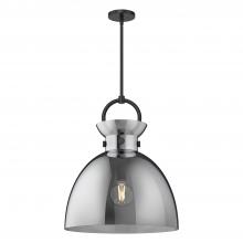 Alora Lighting PD411818MBSM - Waldo 18-in Matte Black/Smoked 1 Light Pendant