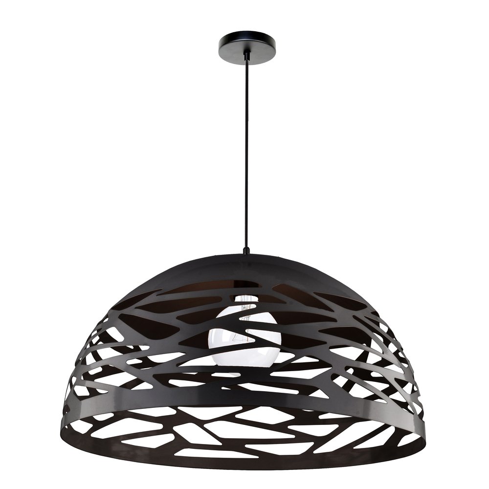 1 Light Pendant, Matte Black Finish