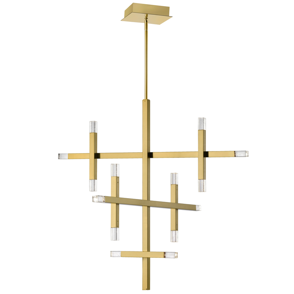 42W Aged Brass Chandelier w/ Acrylic Diffuser