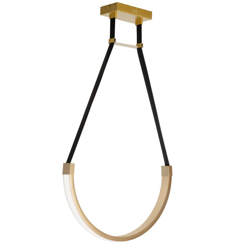 30W Pendant Aged Brass with White Silicone Diffuser