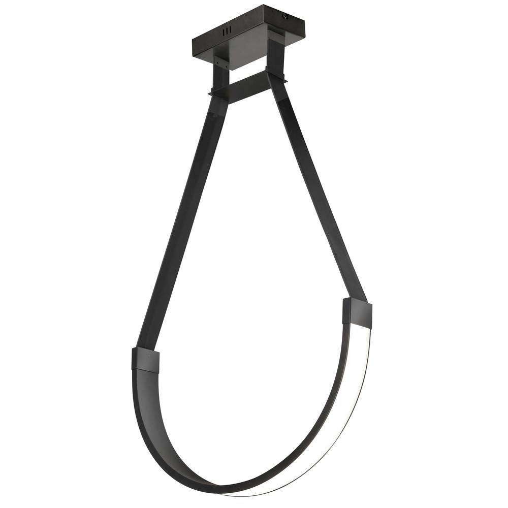 30W Pendant Matte Black with White Silicone Diffuser