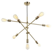 Dainolite 817P-AGB - 7LT Incandescent Adjustable Pendant, Aged Brass