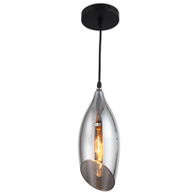 Dainolite ABB-61P-SM - 1 Light Incandescent Pendant, Black Finish with Smoked Glass