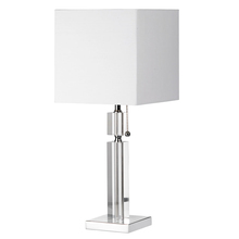 Dainolite DM231-PC - Crystal Table Lamp, Polished Chrome, Square White Linen Shade