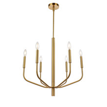 Dainolite ELN-246C-AGB - 6 Light Incandescent Chandelier, Aged Brass