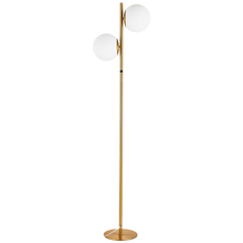 Dainolite FOL-662F-AGB - 2 Light Incandescent Floor Lamp, Aged Brass with White Opal Glass