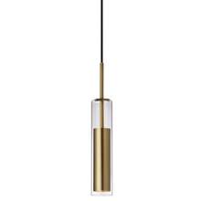 Dainolite LUN-1LEDP-AGB - 6W Pendant, Aged Brass Finish with Clear Glass