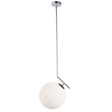 Dainolite ORN-141P-PC-WH - 1 Light Incand White Glass Pendant, Polished Chrome Finish