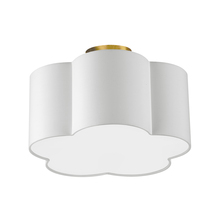 Dainolite PLX-152FH-AGB-WH - 3 Light Incandescent Flush Mount, Aged Brass w/ White Shade