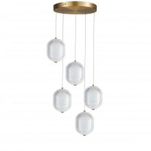 Dainolite PRI-1530LEDP-AGB - 30W Multi Pendant, AGB w/ CLR Pattern Acrylic