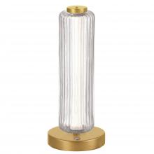 Dainolite RMA-1510LEDT-AGB - 10W Table Lamp, AGB w/ CLR Fluted Glass