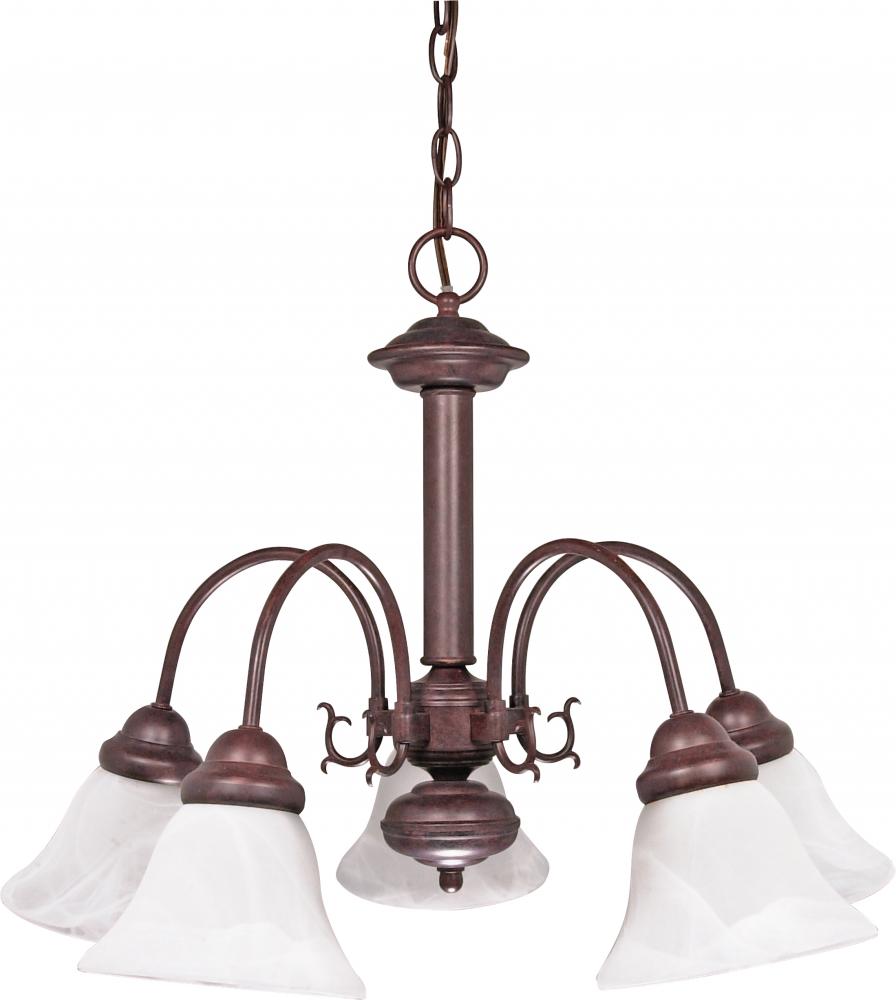 Ballerina - 5 Light Chandelier with Alabaster Glass - Old Bronze Finish