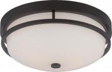 Nuvo 60/5586 - Neval - 2 Light Flush with Satin White Glass - Sudbury Bronze Finish