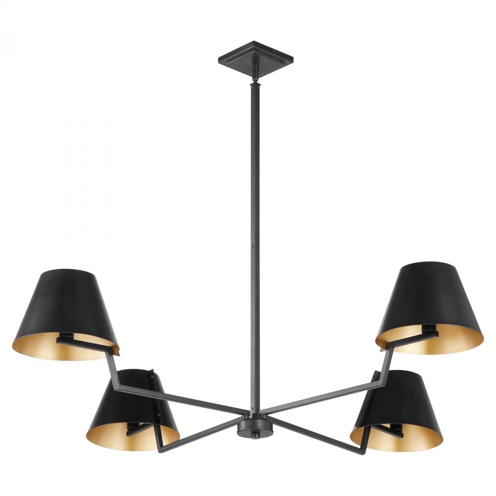 Bliss 48 inches, 4 Light Chandelier, Matte Black