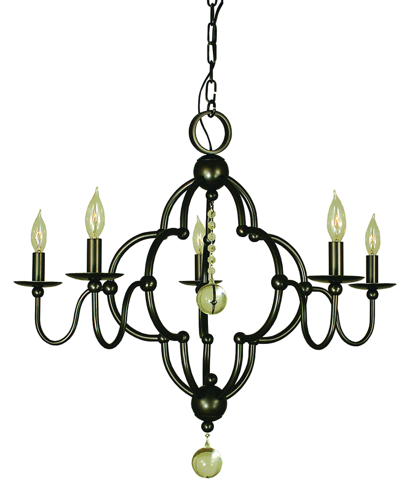 5-Light Brushed Nickel Quatrefoil Dining Chandelier