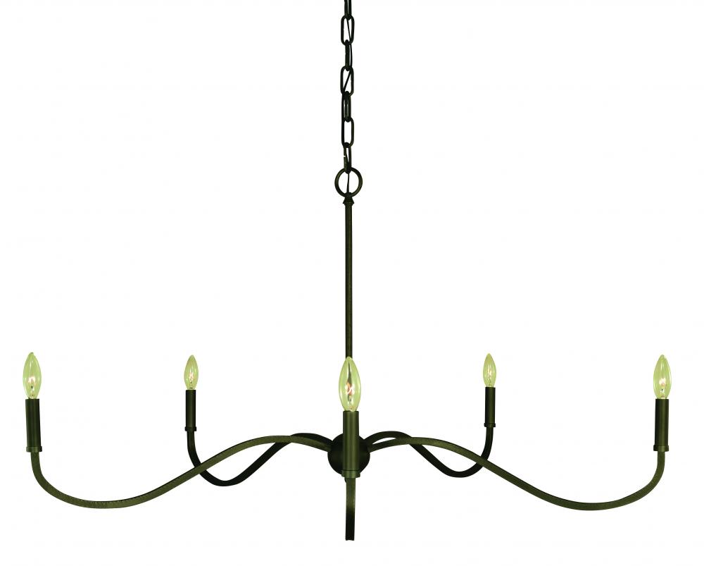 5-Light Satin Pewter Heidelberg Dining Chandelier