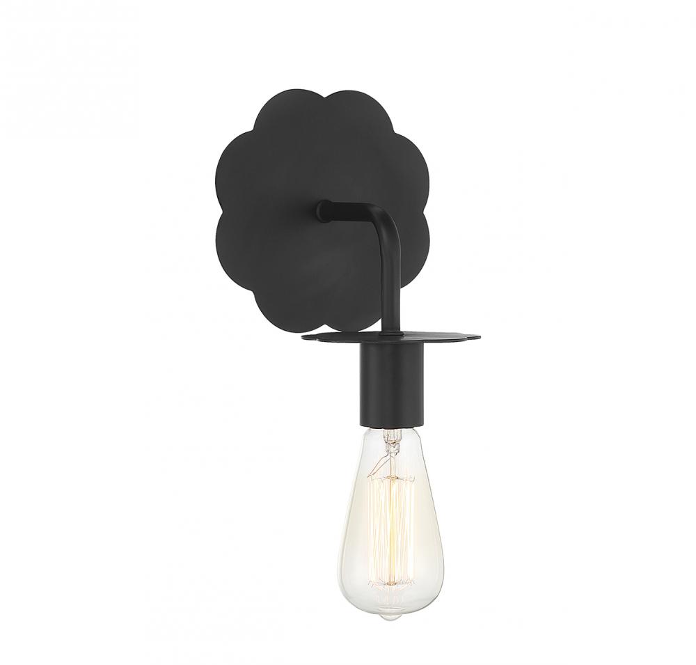 1-Light Wall Sconce in Matte Black