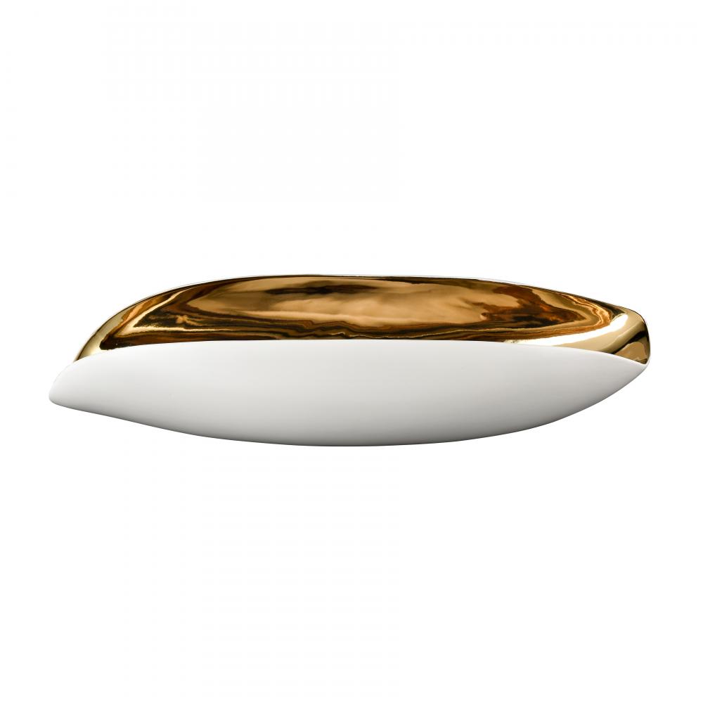 Greer Vessel - White and Gold Glazed (2 pack) (2 pack)